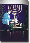 Lightening the first Hanukkah candle